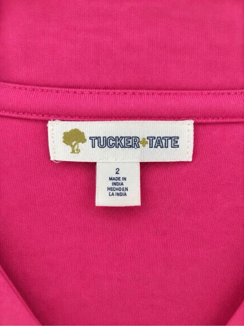 Tucker + Tate Girls Size 2 Pink Quilted Hooded Jacket Gray Sleeves Full Zip